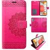 betterfon - Custodia per Samsung Galaxy A42 5G, con chiusura magnetica e scomparti per carte di credito per Samsung Galaxy A42 5G, colore: Rosa mandala