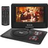SQQBZZ Lettore DVD portatile da 11,5 pollici con schermo girevole da 9,5 pollici, batteria ricaricabile 5 ore, lettore DVD per auto, compatibile con CD/DVD/scheda SD/USB