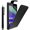 ebestStar - Cover Compatibile con Wiko Pulp Fab 4G Custodia Protezione Pelle PU Risvolto Verticale + Penna, Nero [Apparecchio: 155.4 x 79.3 x 8.5mm, 5.5'']