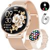 LIGE Smartwatch Donna, Display AMOLED 1,32'', 9mm Ultra Sottile con Chiamate, Fitness Watch con Frequenza Cardiaca & Sonno, 120+ Modalità Sport, Salute Femminile, per iOS/Android, Oro Rosa