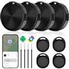 CooAoo Android Smart Tag, Localizzatore con Google's Find Hub (Solo Android) | IP67 Impermeabile, Bluetooth Tracker Tag con Custodia Protettiva, Trova Oggetti per Bagagli/Borse/Portafogli/Zaini, 4 Pezzi