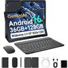 Laptok Android 16 Tablet 10 Pollici Gemini AI, 36GB RAM+128GB ROM+1TB TF | Widevine L1/BT5.4/WIFI6/OTG, Octa-Core, 6000mAh, 8MP+5MP, Tablet 2 in 1 con Tastiera, Mouse, Penna, Custodia e Cuffie