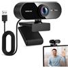 NGUIT Webcam 1080P Full HD con Microfono Cancellazione del rumore, Fotocamera PC USB Plug & Play grandangolare 90° Messa a fuoco automatica per computer portatile Mac Windows Play Video Registrazione