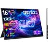 Ueplain Schermo portatile Gaming Monitor 16 Pollici 120 Hz OLED 0,3 ms, Contrasto 10.0000:1, 2048×1280, 100% DCI-P3, HDMI 2 USB-C HDR Monitor, 500 CD/m², Compatibile con PC, Laptop, PS5/4, Xbox e