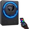 Realdio Subwoofer Attivo Sottosedile 1200W, Luci RGB con APP | Amplificatore Integrato, Illuminazione Ambientale Colorata e Design Compatto Chiuso per Auto, Musica, Guida e Viaggi