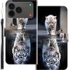 WUACYEAMING Custodia Compatibile con ZTE Nubia A57 4G,con Slot Carte PU Pelle Portafoglio Libro Case Antiurto Bumper Motivo Magnetica Flip Protettiva Resistente Gatto tigre