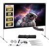 Pyle Telo Proiettore con Supporto, 254 cm 16:9 HD 4K Portatile e Leggero, Autoportante e Pieghevole da Interno/Esterno per Proiettore Home Theater