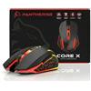 Pantherise Core X Mouse da Gioco Senza Fili, Bluetooth 2.4 GHz USB, 3200 DPI, 6 Pulsanti, Sensore ottico, Ricaricabile, USB-C, Polarizzato Destro, Nero