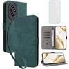 IUQXU Cover per Honor 200 5G Libro con Vetro Temperato VER | Blocco RFID,Antiurto,Supporto,Custodia in Pelle Portafoglio per Honor200 Honor 200 5 G