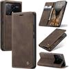 Samokor Cover per Xiaomi Poco X6 Pro 5G Pelle Flip Custodia Cavalletto Portafoglio Magnetica Carta Fessura Antiurto per Xiaomi Poco X6 Pro,Caffè