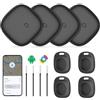 CooAoo Android Tracker 4 Pezzi, Smart Tag Compatibile con Google's Find Hub | Bluetooth Localizzatore con IP67 Impermeabile Custodia Protettiva, Trova Oggetti per Bagagli/Borse/Portafogli/Zaini