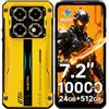 OUKITEL WP60 4G Rugged Smartphone 2026, 7.2 120Hz, 24GB+512GB/2TB, NFC | 10000mAh/33W Telefono Indistruttibile, 64MP+16MP Cellulare Impermeabile, Android 16 Rugged Phone, Dual SIM/Face ID/NFC/OTG