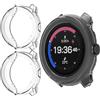 GIOPUEY Cover per Suunto Run 2, 2 Pezzi TPU Custodia | [Senza Protezione Schermo] Sottile Morbida TPU Custodia a Cornice, Fronte Aperta, Antigraffi, lavabile, Transparent