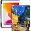 SimidunEUR Custodia per tablet per iPad mini 4, colore 2, copertura con supporto a 3 angoli, pittura a olio Van Gogh, slot per stilo integrato, custodia a libro a nido d'ape antiurto, ritagli precisi