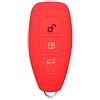 Lage Guscio Cover Chiave in Silicone per Telecomando Auto Ford 3 tasti Keyless-Entry (vedere compatibilità nelle foto) Fiesta Focus Galaxy Fusion Mondeo B-Max C-Max S-Max Kuga Ecosport (ROSSO)