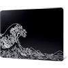 Keyporia Tappetino per mouse da gioco in vetro, grande tappetino per mouse in vetro duro, 40 x 30 cm, superficie con finitura incisa ultra liscia, tracciamento preciso, base in gomma antiscivolo