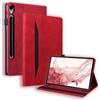Generico DayQiQiPu Cover per Samsung Galaxy Tab S12 Ultra SM‑X940/X946B (14,6 Pollici) Custodia Retrò in Pelle PU Flip Stand Case Portafoglio Guscio dalla Texture Morbida e Auto Wake/Sleep, Rosso