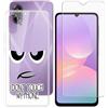 BUNALFaa Custodia per Samsung Galaxy M17e 5G (6.58) + con Vetro Temperato Protezioni schermo, Case Antiurto Antiscivolo Morbido Cover Transparent Silicone Bumper Protettiva -Non disturbarmi