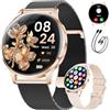 LIGE Smartwatch Donna, Display AMOLED 1,32'', 9mm Ultra Sottile con Chiamate, Fitness Watch con Frequenza Cardiaca & Sonno, 120+ Modalità Sport, Salute Femminile, per iOS/Android, Oro Nero
