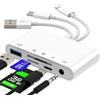 Kefiany Lettore scheda SD USB C adattatore Lightning a jack per iPhone 17 16 15 14 13 Pro Max Hub di Micro SD per Apple Accessori Cavo Porta Thunderbolt OTG 3.0 per iPad, caricatore compatto Photo Flash