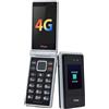 TTfone TT990 4G Flip Phone con Android 14, WhatsApp, Big Buttons & SOS 64GB - Vodafone Pay As You Go