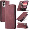 Samokor Cover per Samsung Galaxy S25 Edge 5G Pelle Flip Custodia Cavalletto Portafoglio Magnetica Carta Fessura Antiurto per Samsung Galaxy S25 Edge,Vino Rosso