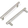 COTYKILEY - Confezione da 10 maniglie in nichel satinato spazzolato e zigrinato argentato, 128 mm, per ante e cassetti della cucina