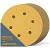 Powertec 45206 g-50 15,2 cm 6 fori 60 dischi abrasivi in velcro, oro, pezzi