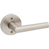 Kwikset Milano Maniglia per porta fittizia, leva laterale singola per armadietti, doppie porte e pantry francesi, nichel satinato push interno reversibile/fegato da tirare