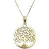 Never Say Never - Albero della vita in oro giallo 18 kt e catena veneziana in oro giallo 18 kt e 45 cm di lunghezza, 2,8 cm di diametro