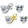 Bling Jewelry Orecchini A Lobo Classici Da Sposa Con Piccolo Zircone Cubico .5-AAA CZ A Forma Di Cuore Placcati In Oro Rosa Giallo Argento Sterling .925 Colori Delle Pietre Di Nascita 5 6 7 8 MM