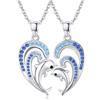 REDSUN Collana da donna in argento sterling 925, con ciondolo a forma di delfino, per mamma, donna, mamma, figlia, 2 pezzi, Argento sterling