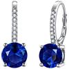 Ever Faith - Orecchini pendenti da donna in argento Sterling 925 con zirconi, con chiusura a monachella