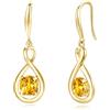 FANCIME Orecchini da donna in argento Sterling 925, placcati in oro giallo, delicati, con simbolo dell'infinito, pietra portafortuna, gioielli raffinati, regalo di compleanno per donne, mamma e donna