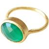 Vurmashop Anello con onice verde in oro 18 k - Anello da donna di design con pietra semipreziosa