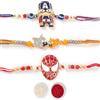 KSJONE 3 pezzi Rakhi dal design assortito per fratello Raksha Bandhan Rakhi fantasia per Bhaiya/Bhabhi/fratelli Rakshabandhan Rakhi speciale per ragazze e ragazzi