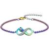 AIWENXI Cristallo Infinity cremazione gioielli urna bracciali per ceneri per donne uomini cristallo cuore memoria memoria cenere braccialetto gioielli