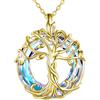 Unified Jewellery Collana in oro con albero della vita celtico per donne e ragazze, squisito ciondolo a cerchio con cristallo scintillante, regalo di compleanno premuroso per mamma, figlia, sorella