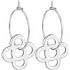 MAJALE - Orecchini a cerchio dorato con fiore di Barcellona, in acciaio inox con bagno d'oro e argento, ipoallergenici, leggeri e resistenti all'acqua, gioielli da donna (argento F)
