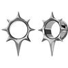 PUNKYOUTH Dilatatori per orecchio a forma di stella, dilatatori a doppia svasatura, con punte a forma di stella, per donne e uomini, da 6 mm a 25 mm, da 2 g a 2,5 cm