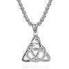 Ayoiow Ciondolo Acciaio Uomo Nodo Celtico con Serpenti Doppi Argento Collana Pendente