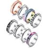 ADRAMATA 8 Pezzi Fidget Anello per Ansia Sollievo Acciaio Inossidabile Anelli per Donna Uomini Anti Stress Band Anelli Set Spinner Anelli per Anti Stress