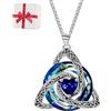 Generic Collana con Nodo della Trinità Celtico e Pietra del Mese di Nascita | Disponibile in 12 colori corrispondenti ai mesi di nascita; indossa il tuo simbolo di protezione; catenina regolabile