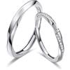 Wycian Anello da donna in pietra naturale, anello in argento Sterling 925, con nastro di Möbius regolabile, alla moda, per coppie, unisex, da cocktail