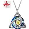Generic Collana con Nodo della Trinità Celtico e Pietra del Mese di Nascita | Disponibile in 12 colori corrispondenti ai mesi di nascita; indossa il tuo simbolo di protezione; catenina regolabile