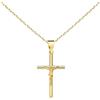 L'Atelier d'Azur Collana - Medaglia Croce Oro 18 Carati 750/000 Cristo sulla Croce - Catena Dorata, Oro