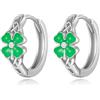 URONE Orecchini a cerchio a forma di zampa/cuore nero, in argento Sterling con zampa di cane, regalo per donne e ragazze