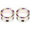 Epinki 2 Pezzi Piercing Orecchio Uomo Acciaio Inox Multicolore con Zirconi Tunnel Dilatatore Donna Dilatatori 3-25MM