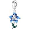 FLORLINA Ciondolo a forma di iris blu, compatibile con la maggior parte dei braccialetti