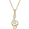 trendor Collana con chiave musicale, argento 925 placcato oro 28456